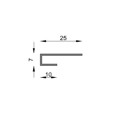 Perfil J 7 x 25 mm