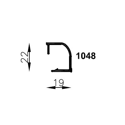 Contravidrio curvo 19 mm. - Anodizado Peltre