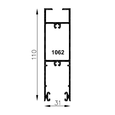 Zocalo alto corrediza 90� vs - Negro