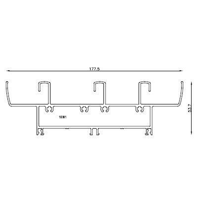 Marco y cabezal 90 3 guias - Negro