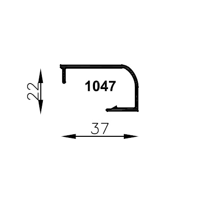 CONTRAVIDRIO CURVO 37 mm.     